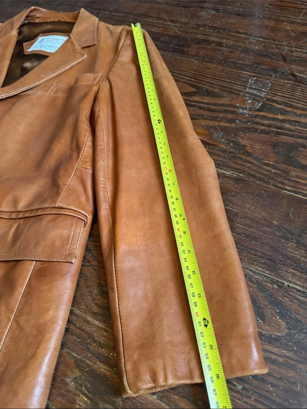 Vintage 70’s London Fog Cognac Leather Blazer Jacket 46R - Made In USA